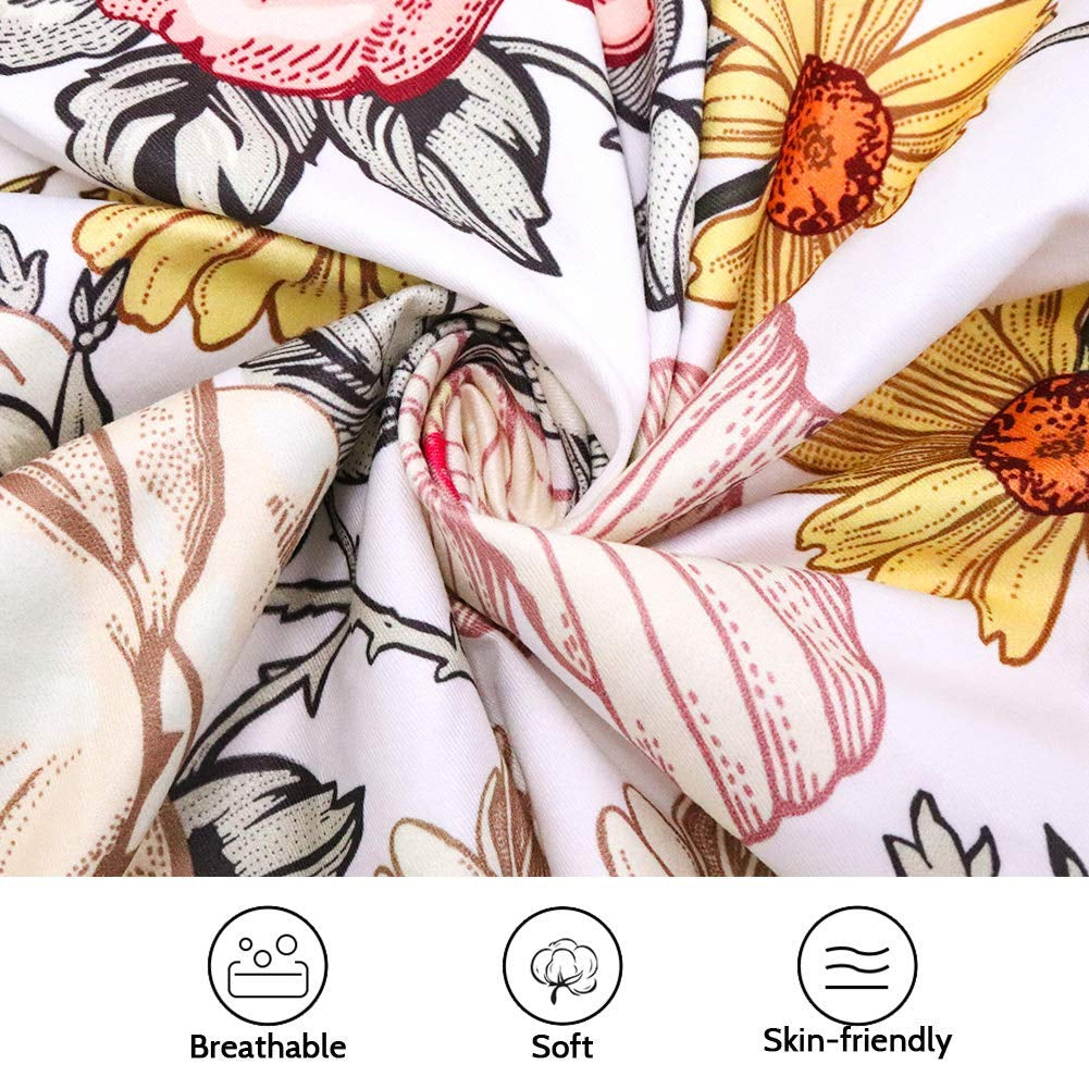Crib Sheets for Girl Boy,  Crib Sheet Fitted Fits for Standard Crib & Toddler Mattresses, Ultra Soft Breathable Baby Crib Sheets Neutral 52'' X 28'' Inch Boho Crib Sheet, Daisy Floral