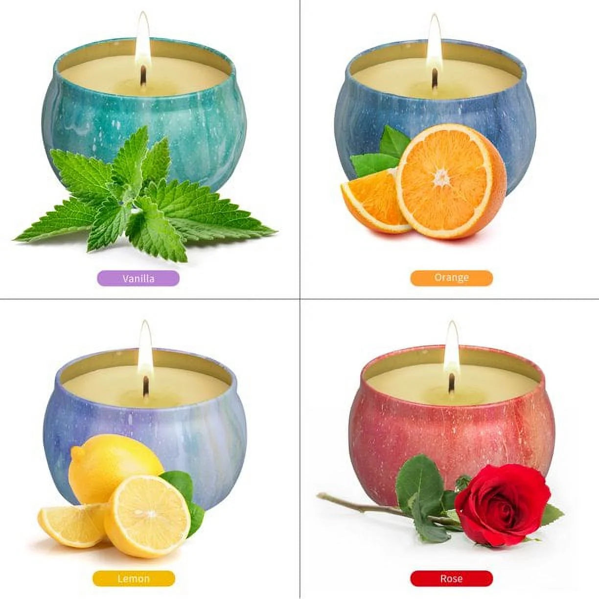 Scented Candles Gift Set for Women: Soy Wax Scented Candle Fragrance Candles 4.4 Oz Strongly Fragrance for Stress Relief Halloween Christmas Birthday Mother'S Day