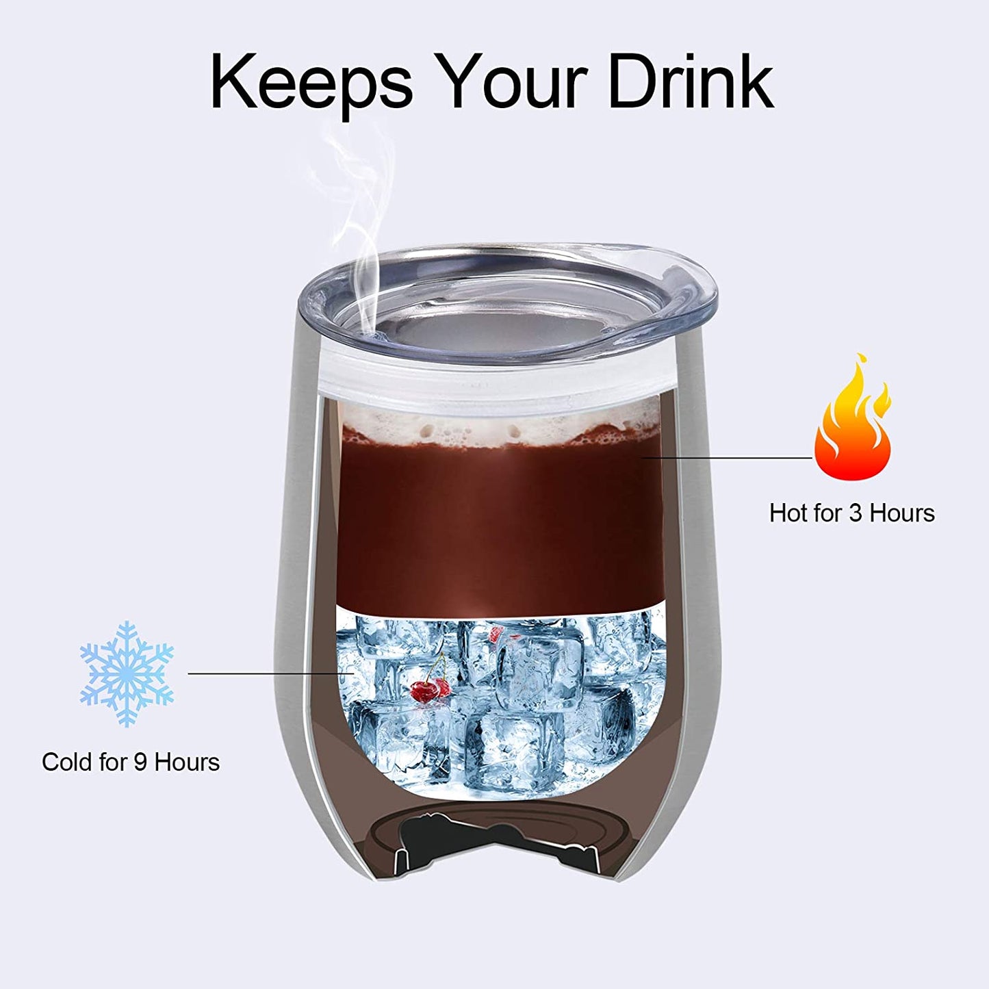 12 Pack Stainless Steel Wine Tumblers, 12Oz Double Wall Vacuum Insulated Wine Tumblers with Lids and Straws, Stainless Steel Stemless Wine Glasses for Coffee, Wine, Cocktails, Champaign, Silver