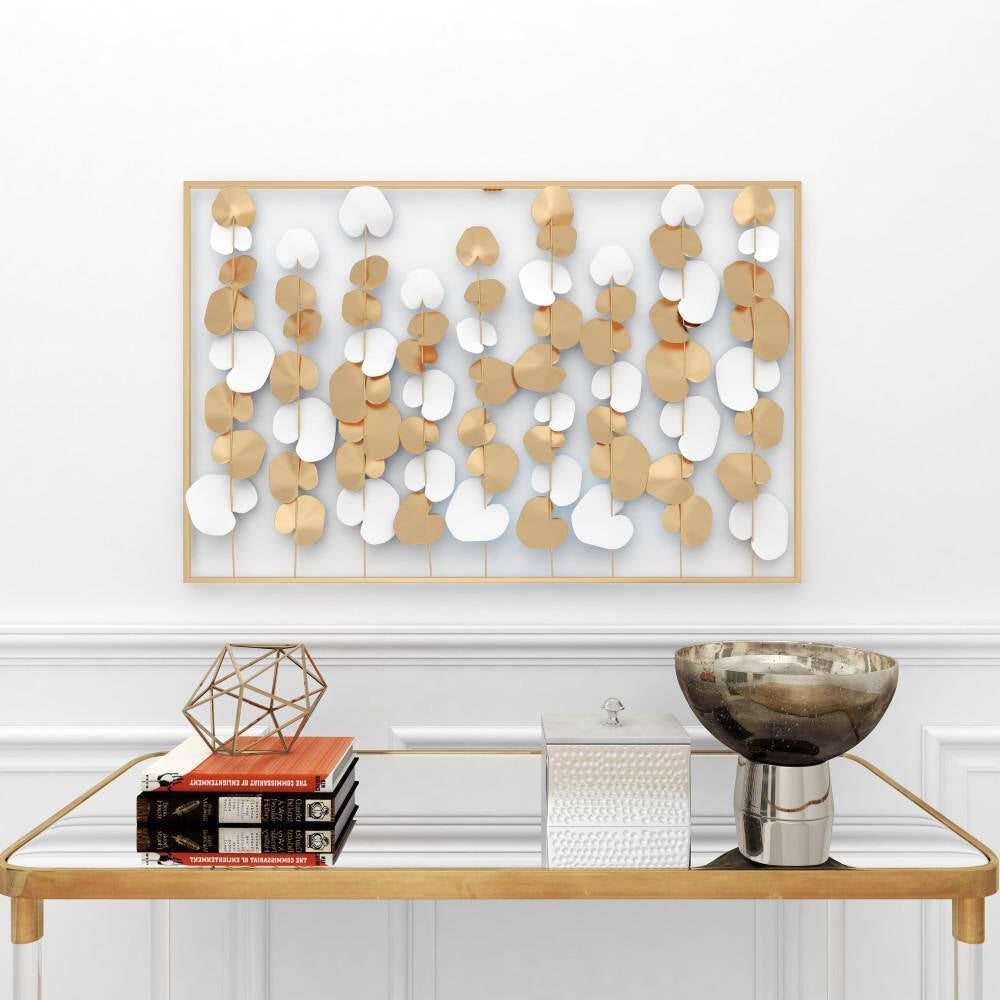 26 In. X 40 In. Gold Metal Modern Abstract Wall Decor