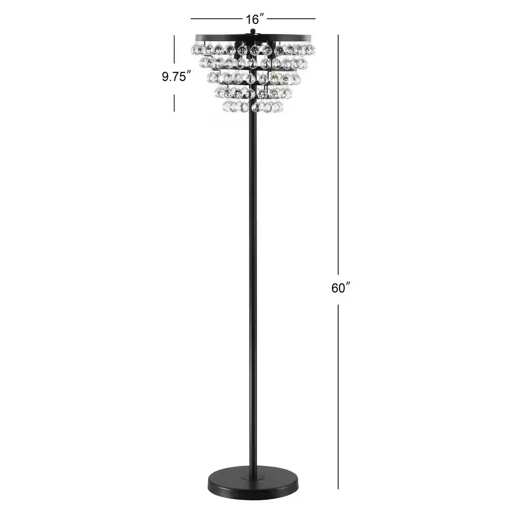 Jemma 60 In. Bronze/Clear Crystal/Metal LED Floor Lamp