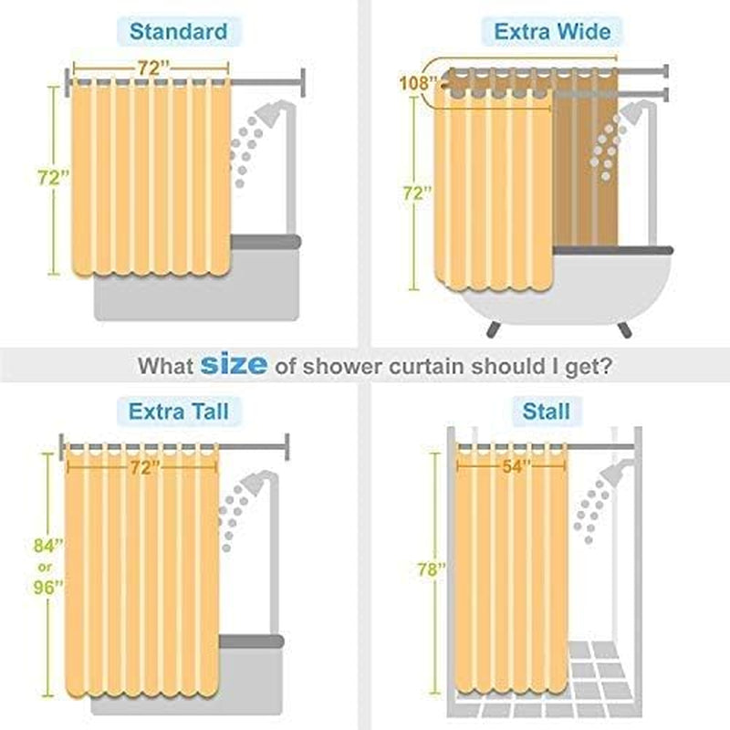 Amherst Bathroom Shower Curtain Faux Silk Pieced Striped Modern Microfiber Bath Curtains, 72X72 Inches, Red