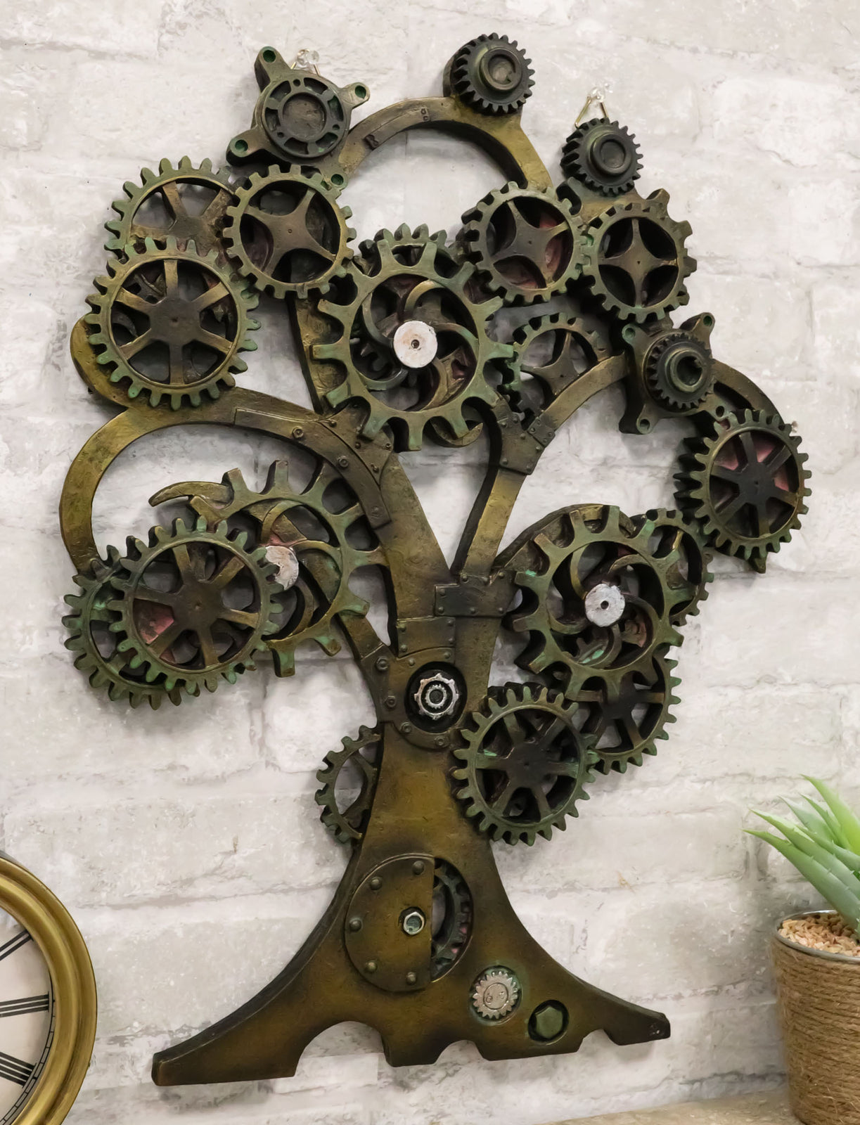 Steampunk Collectible Gearwork Mechanical Tree of Life Wall Sculpture Decorative