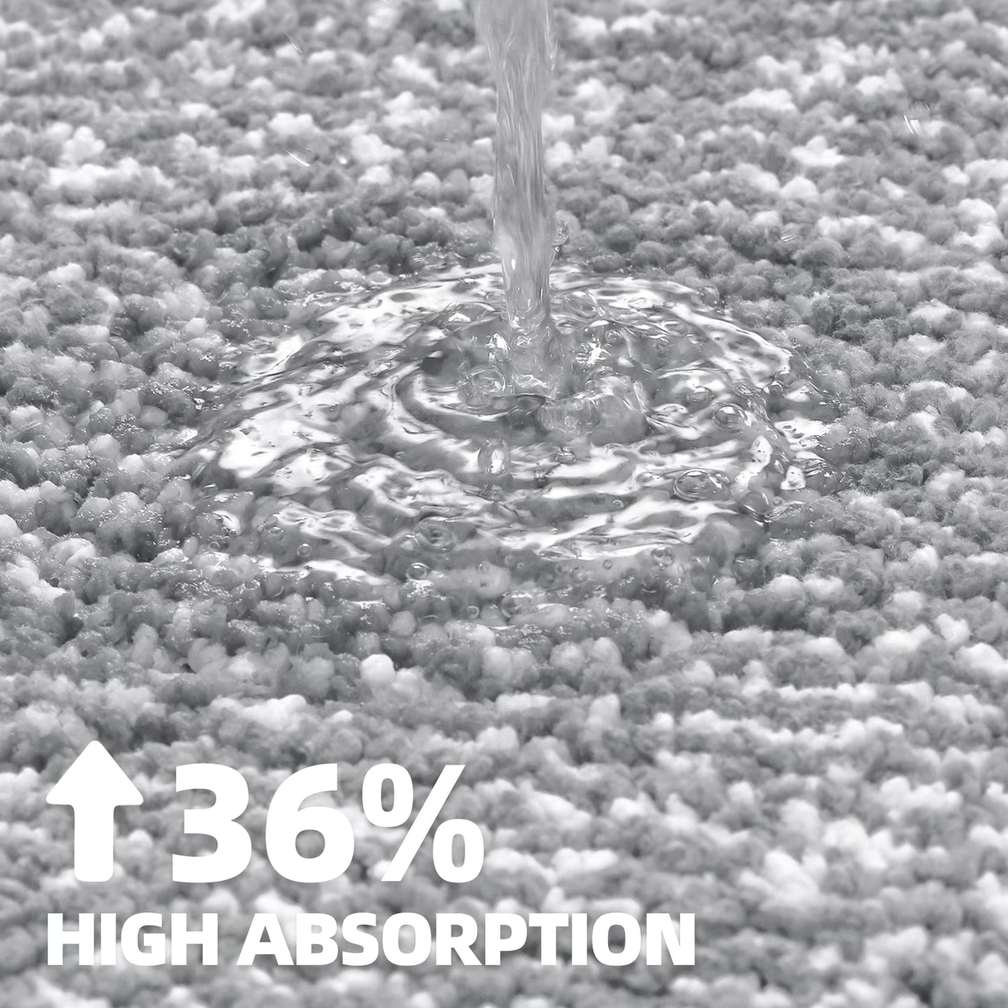 Bathroom Rug, Soft Absorbent Bathroom Mat and Bath Mat, Premium Microfiber Shag Bath Rug Machine Washable (16"X24",Grey and White)