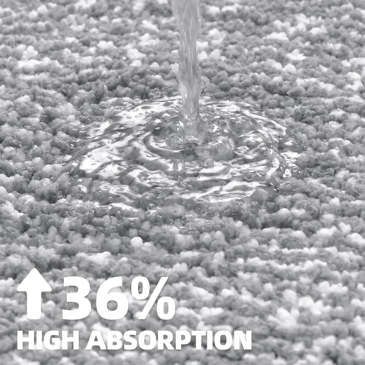 Bathroom Rug, Soft Absorbent Bathroom Mat and Bath Mat, Premium Microfiber Shag Bath Rug Machine Washable (16"X24",Grey and White)