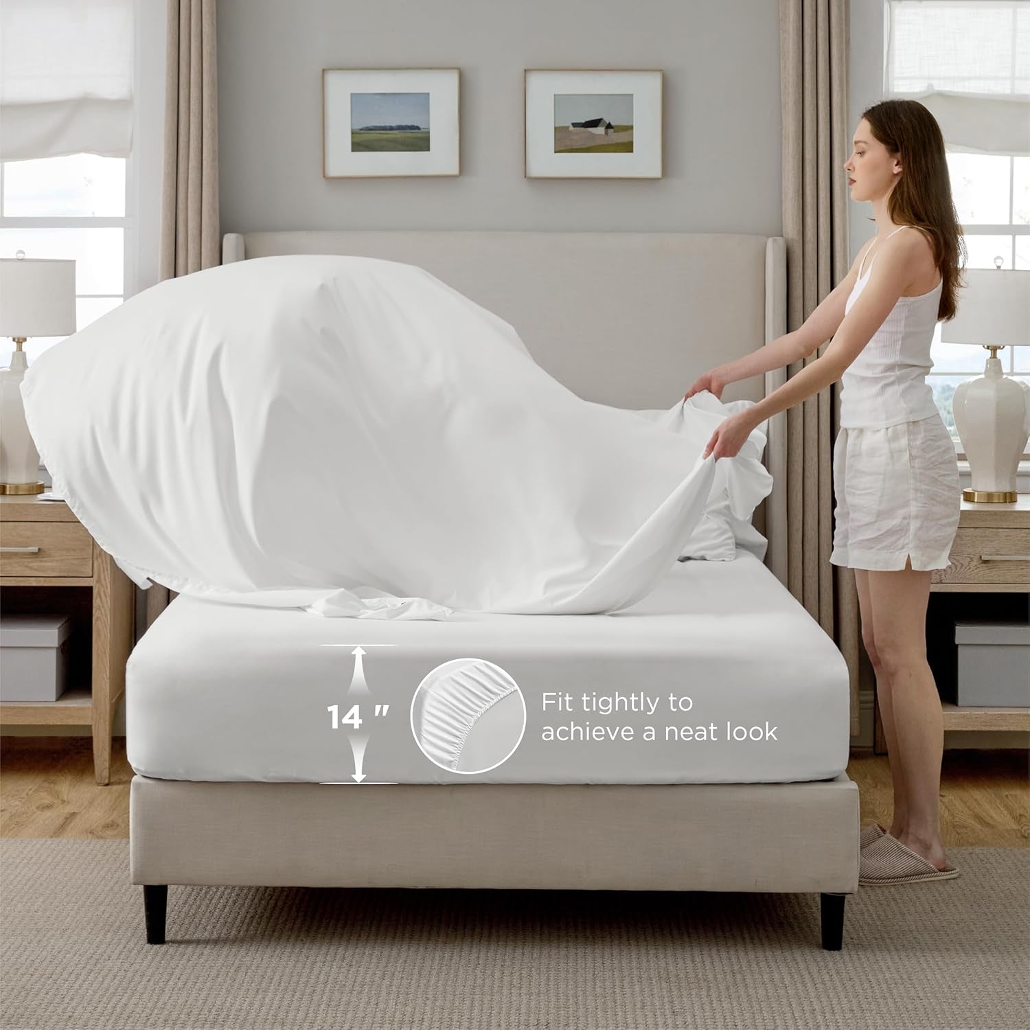 Twin Comforter Set White - Bed in a Bag Twin Size 5 Pieces, Gentlesoft™ Pintuck Bed Set Gift for Family, Pinch Pleat White Comforter with Sheets, Pillowcase & Sham