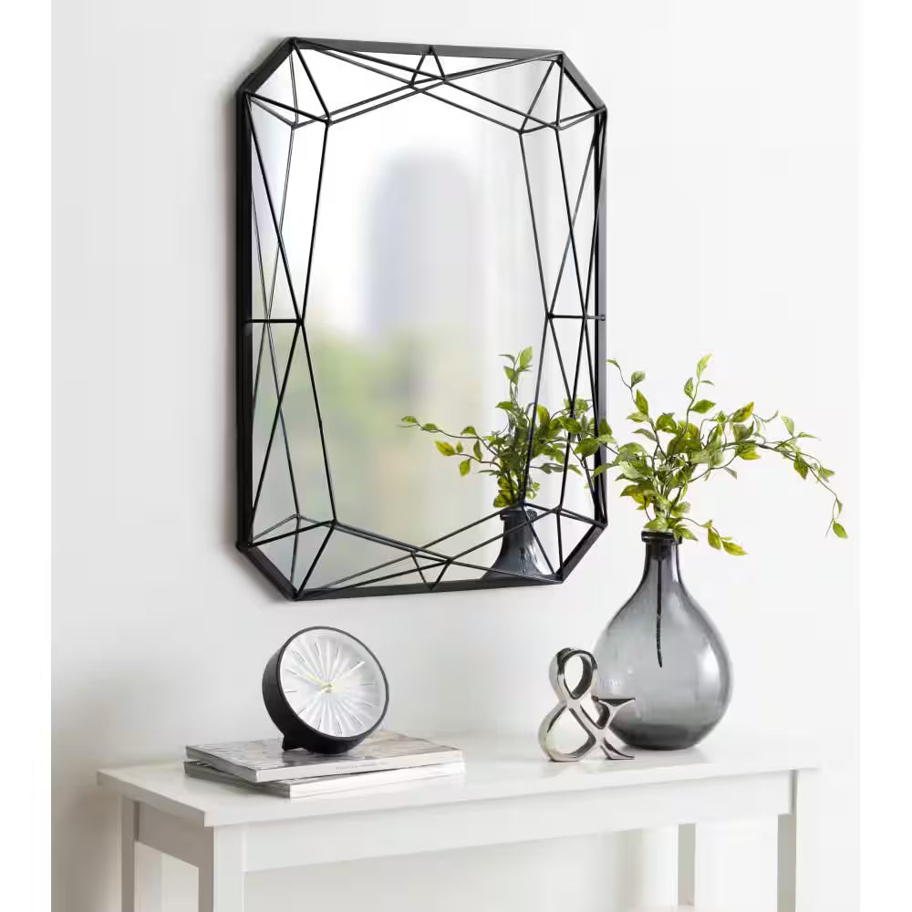 Medium Rectangle Black Contemporary Mirror (28 In. H X 22 In. W)