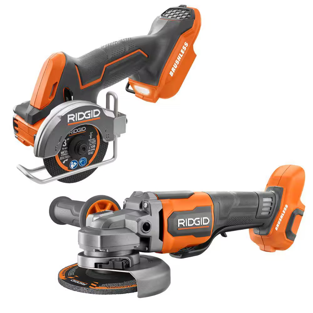 18V Brushless Cordless 2-Tool Combo Kit with Subcompact Multi-Material Saw and Angle Grinder (Tools Only)