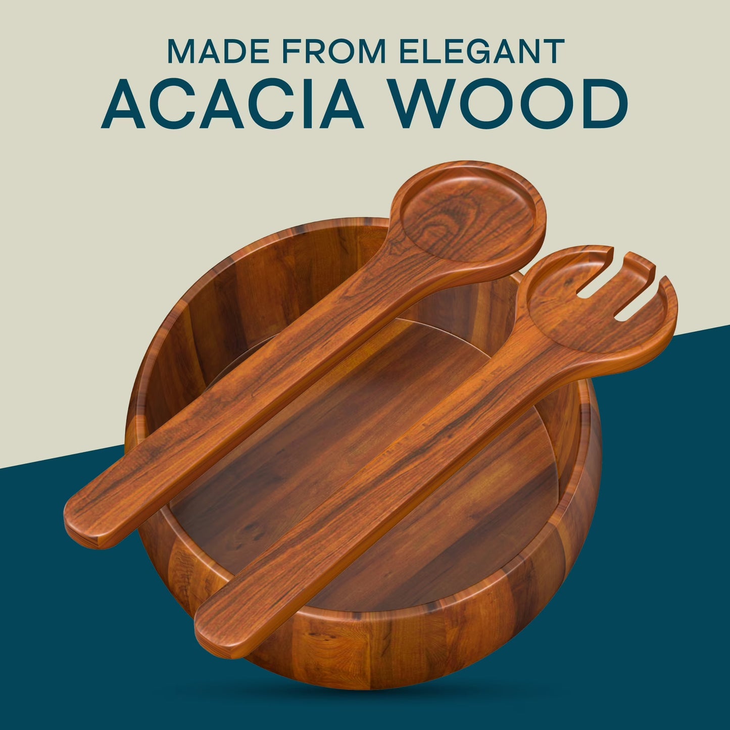 Home La Roda 3 Pc. Acacia Wood Salad Set