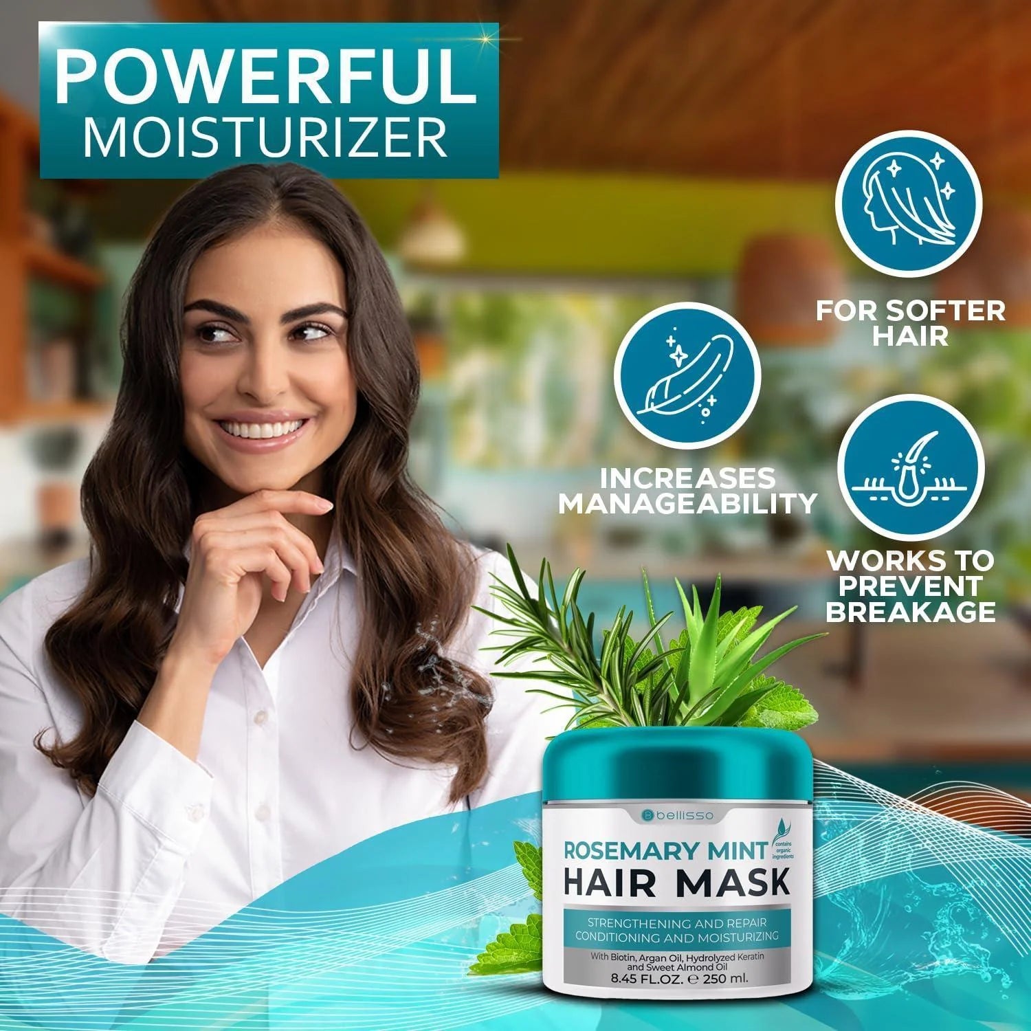 Rosemary Mint Oil Hair Mask Deep Conditioning Repair Products for Damaged Care Scalp Moisturizer and Hydrating Treatment for Women and Men Volume for Extremely Dry Thin and Frizzy Locks