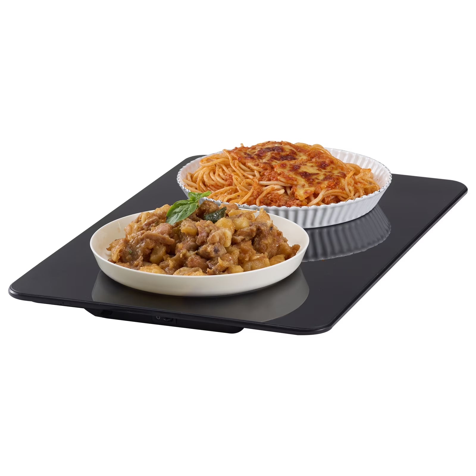 The Electric Warming Tray Is Equipped with a Knob to Adjust the Temperature for Long-Lasting and Continuous Heat Preservation. 23.6" X 16.5" Electric Food Buffet Server 100W Glass Warming Tray
