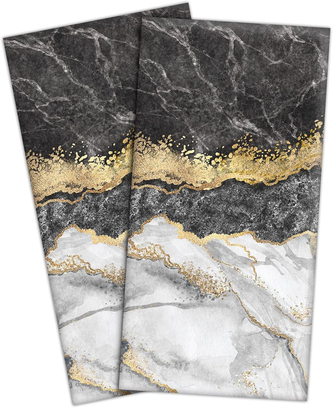 Black Gold Marble Hand Towels for Bathroom Decorative Bath Towels Soft Absorbent Kitchen Hand Towels Modern Abstract Bathroom Hand Towels for Home Kitchen Bathroom Decor