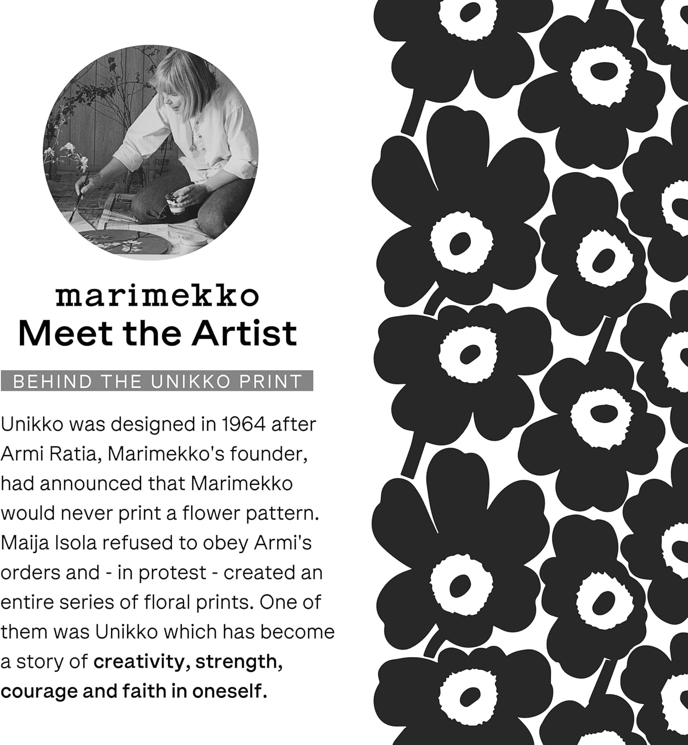 MARIMEKKO Unikko Terry Cotton Bath Towel (Dark Blue) – Floral Patterned Bath Towels – 59 in X 28 In