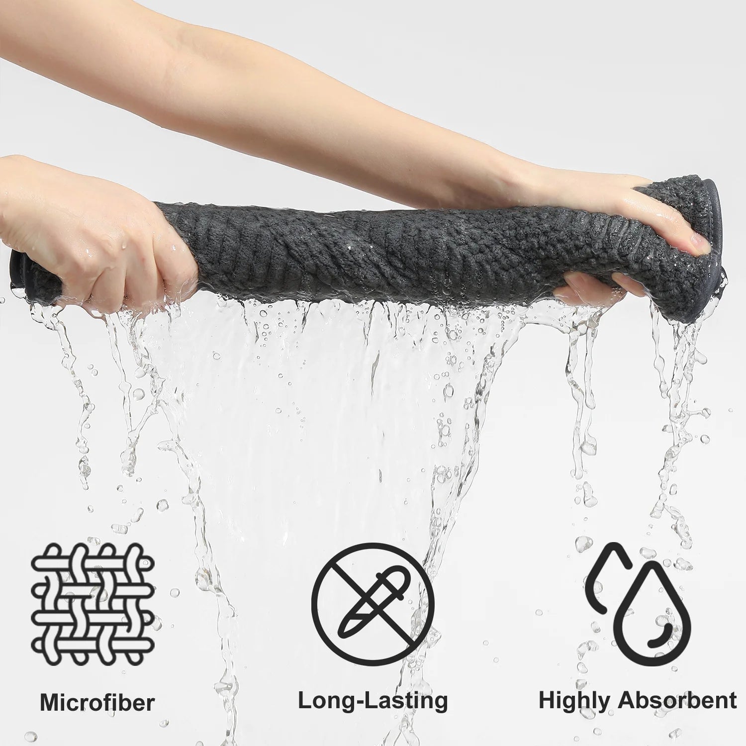 8 Piece Microfiber Bath Towel Set,700Gsm Quick Dry & Less Lint, 2 Oversized Bath Towels, 2 Towels & 4 Washcloths,Highly Absorbent,Ultra Soft Shower Towel for Bathroom Hotel-Dark Gray