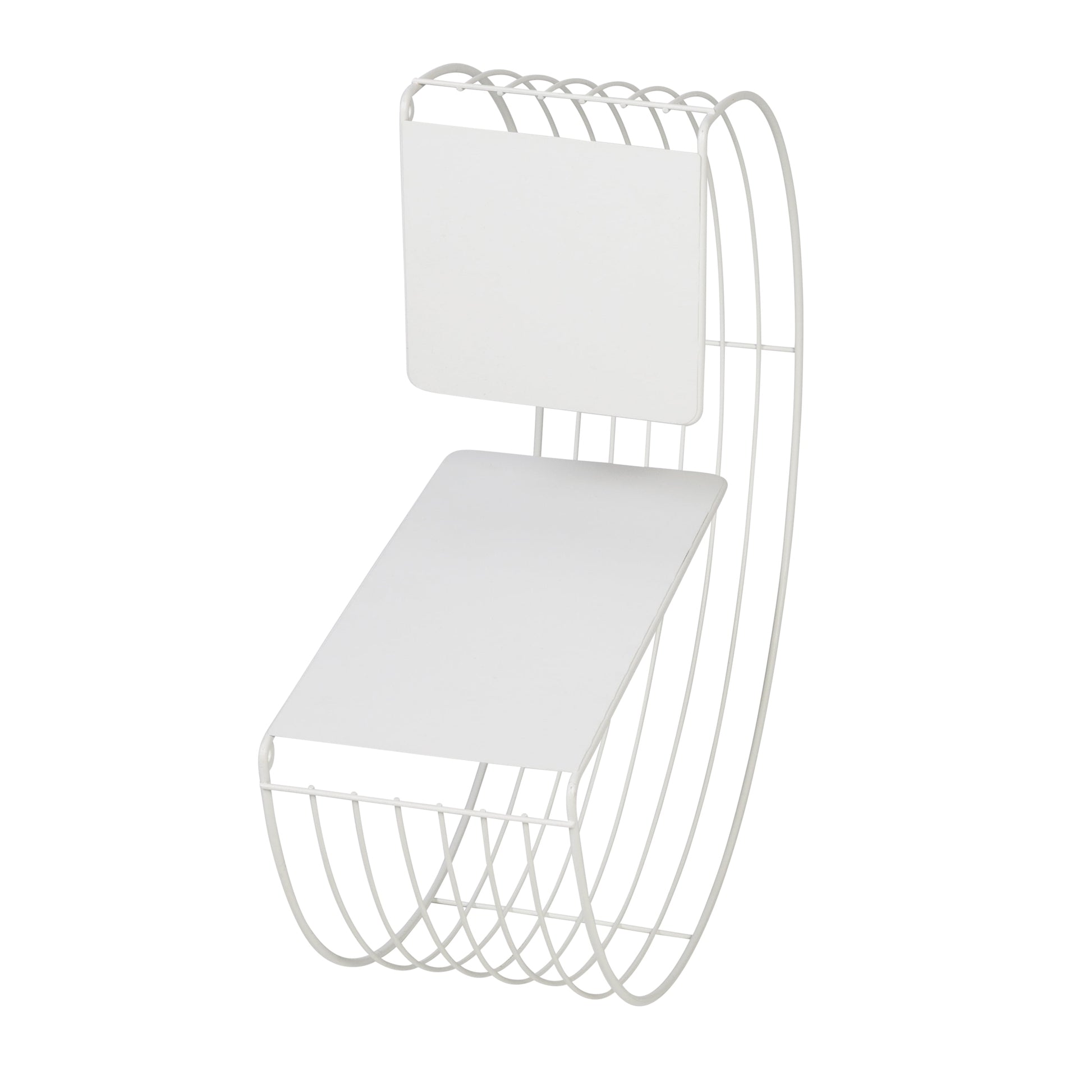 17.7" W X 17.7" H Steel Floating Circular Accent Shelf, White