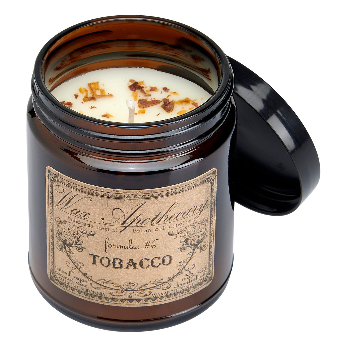 Botanical Candle in Amber Glass Jar - Tobacco