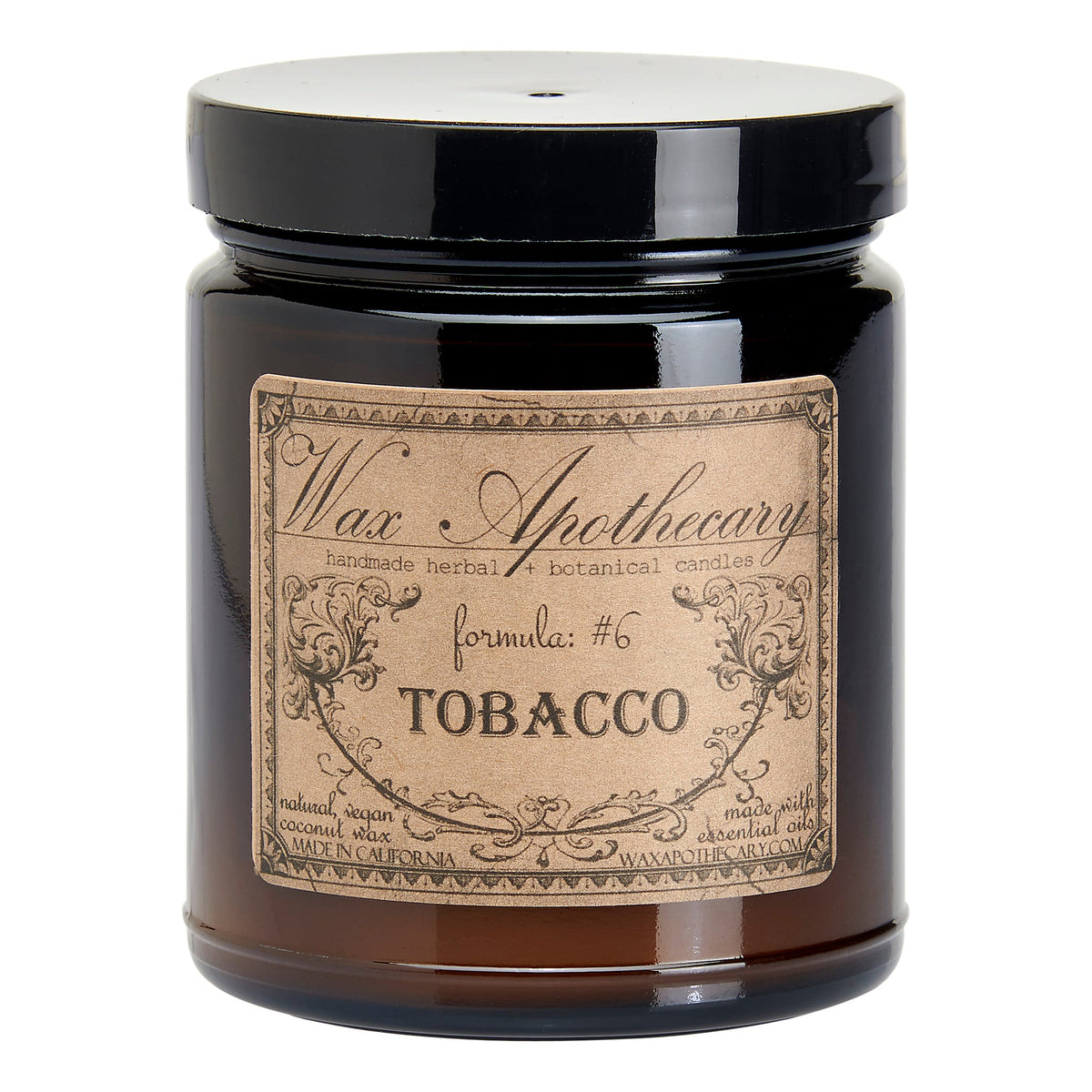 Botanical Candle in Amber Glass Jar - Tobacco