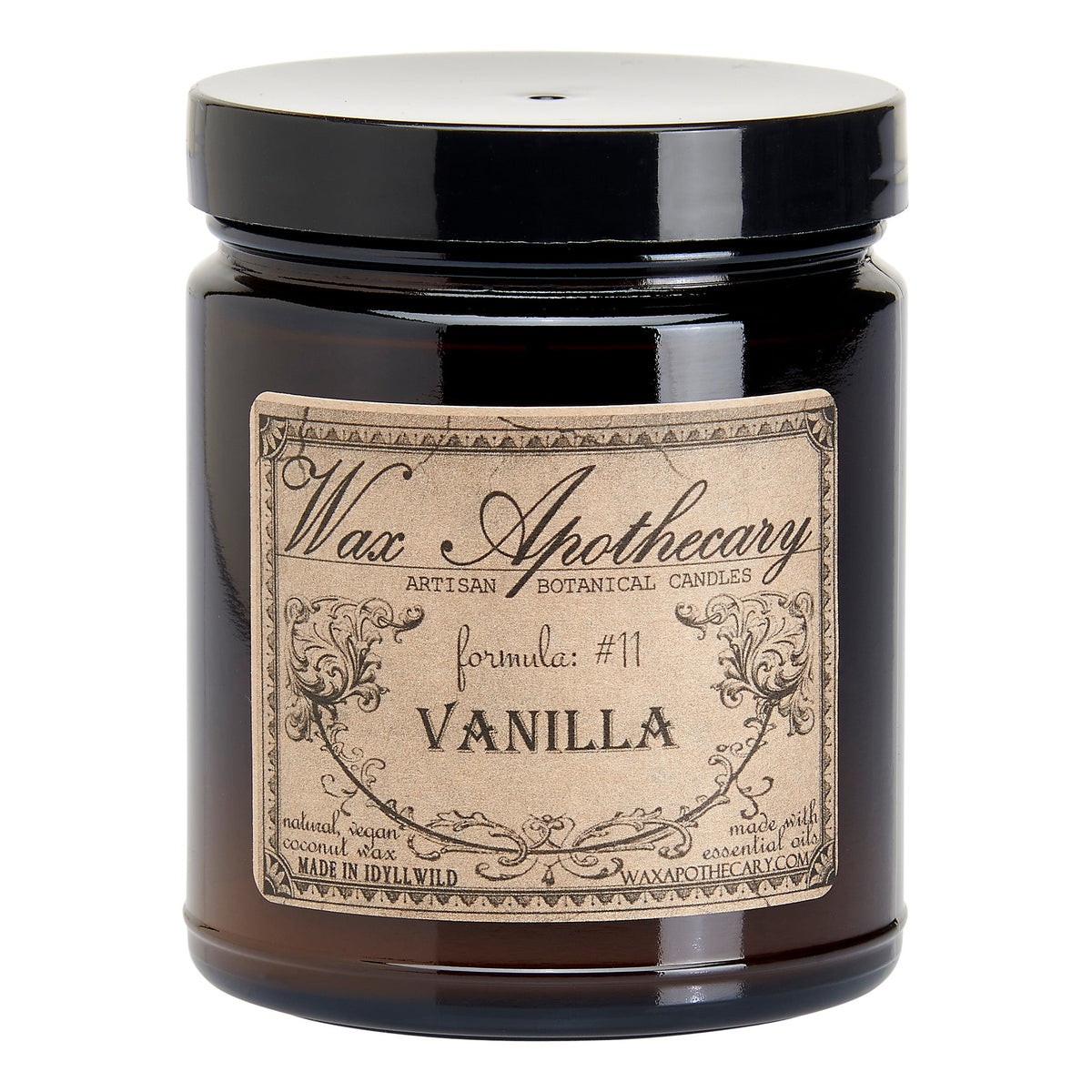 Botanical Candle in Amber Glass Jar - Vanilla