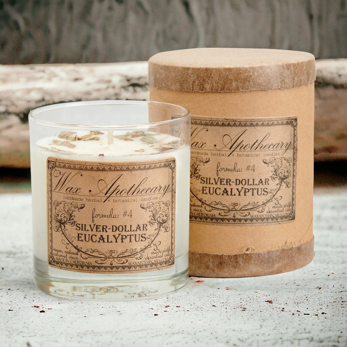 Silver-Dollar Eucalyptus Botanical Candle in Scotch Glass