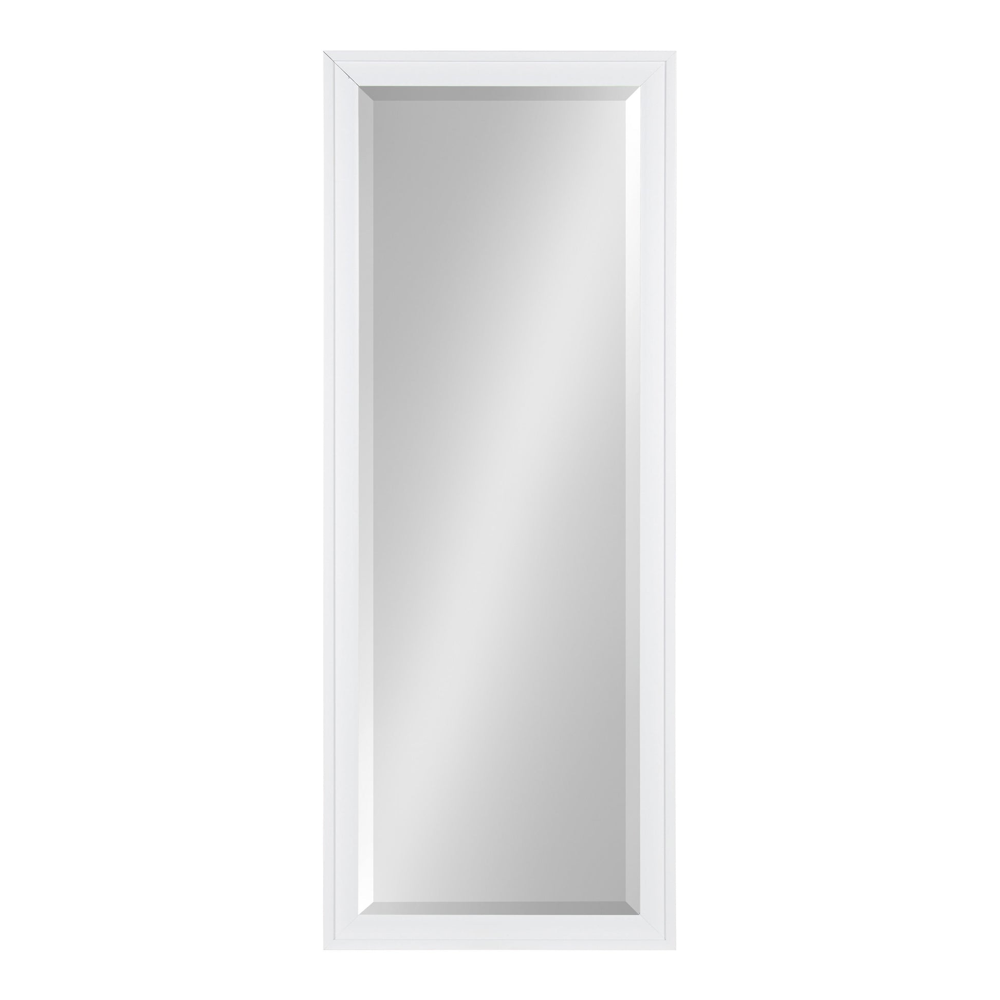 Bosc Modern Framed Rectangular Wall Mirror, 19.5 X 51.5, White, Decorative Tall Mirror with Rectangular Shape and Vibrant Beveled Edge for Wall Decor