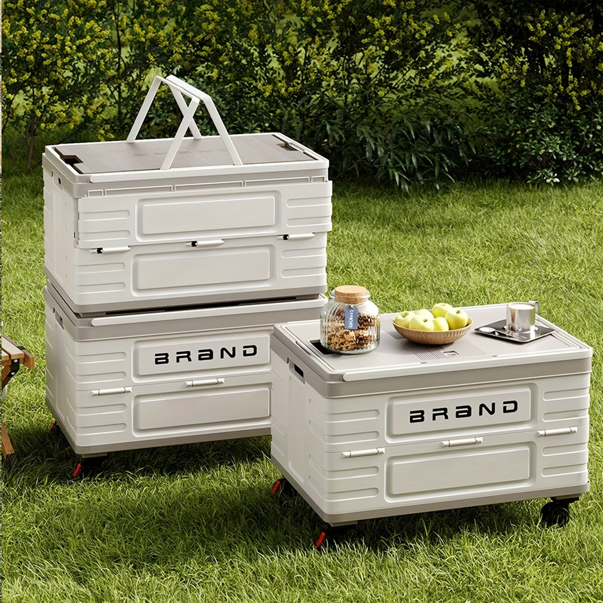 Portable Collapsible Storage Bins Box with Lids And Handle
