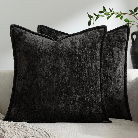 Black Decorative Throw Pillow Cover