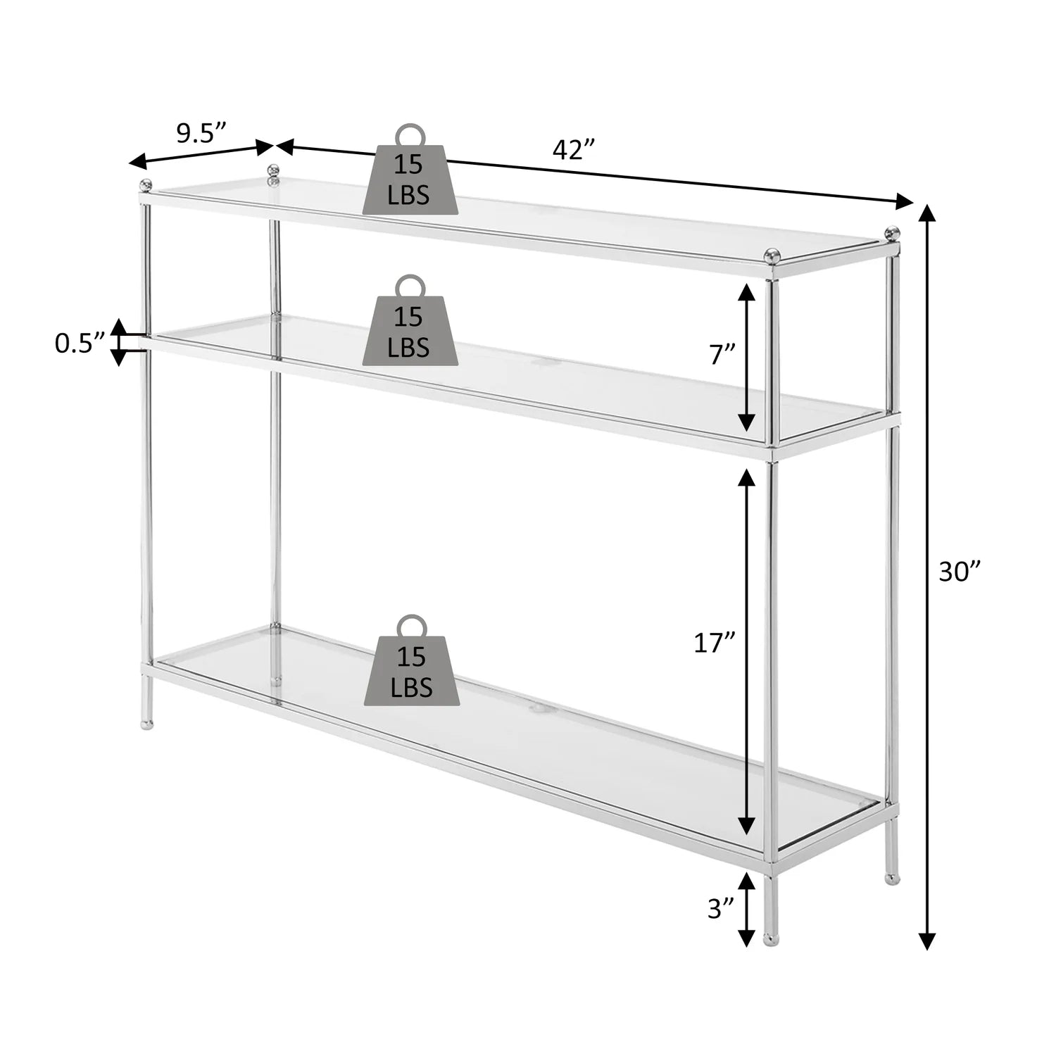 Contemporary Gold Metal Royal Crest Console Table
