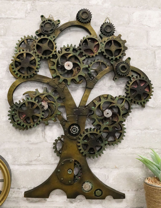 Steampunk Collectible Gearwork Mechanical Tree of Life Wall Sculpture Decorative