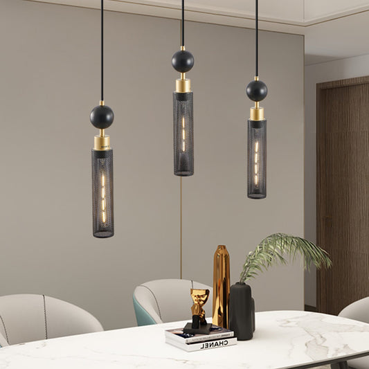 Black and Gold Modern 3-Light Pendant Chandelier
