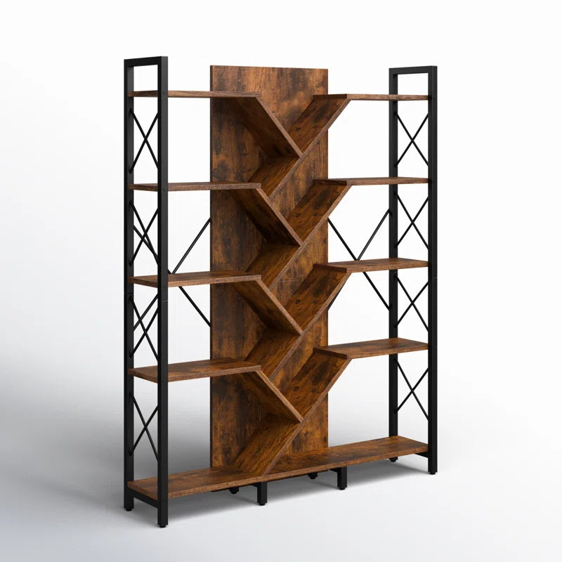 Mong 70" H X 55"W Display Shelves Wood Etagere Bookcase
