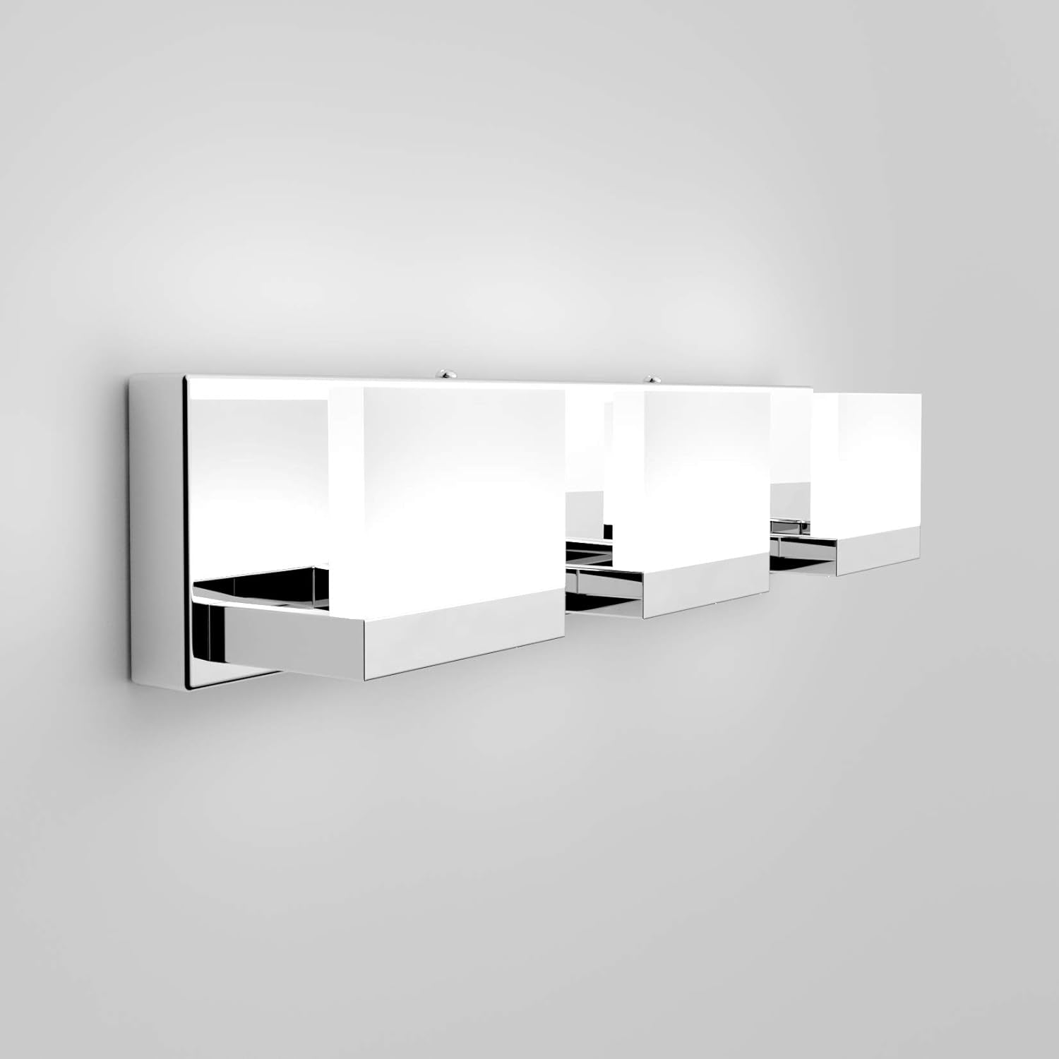 Modern 3 Lights LED Vanity Light for Bathroom up and down Chrome Bathroom Wall Light Fixtures over Mirror(White Light 6000K)