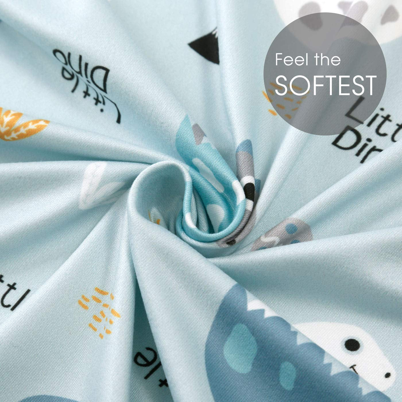 Stretchy Ultra Soft Jersey Knit Fitted Pack N Play Sheets Set 2 Pack, Portable/Mini Crib Sheets for Boys, Universal Fit for Pack N Plays Safe and Snug, Happy Dinosaurs for Baby