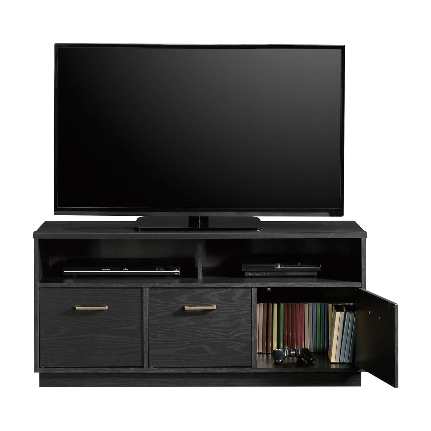 3-Door TV Stand Console for Tvs up to 50", Blackwood Finish