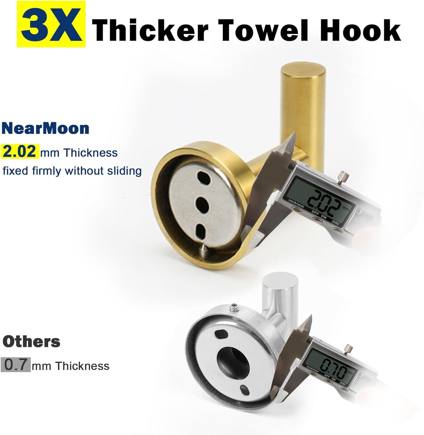 Bath Towel Hooks- SUS 304 Stainless Steel Robe Hook Holder, Heavy Duty Coat Hook for Bathroom Livingroom Hotel Kitchen Garage, Wall Mounted (Brushed Gold, 4 Pack)