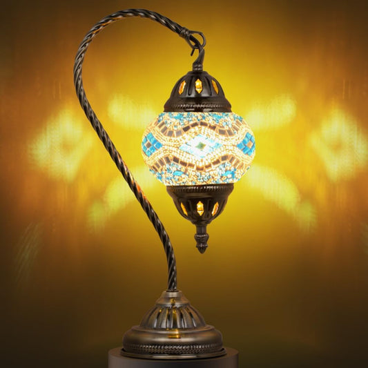 Turkish Mosaic Lamp Stained Glass Table Lamp with Tiffany Style