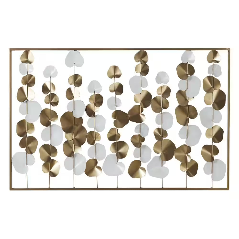 26 In. X 40 In. Gold Metal Modern Abstract Wall Decor