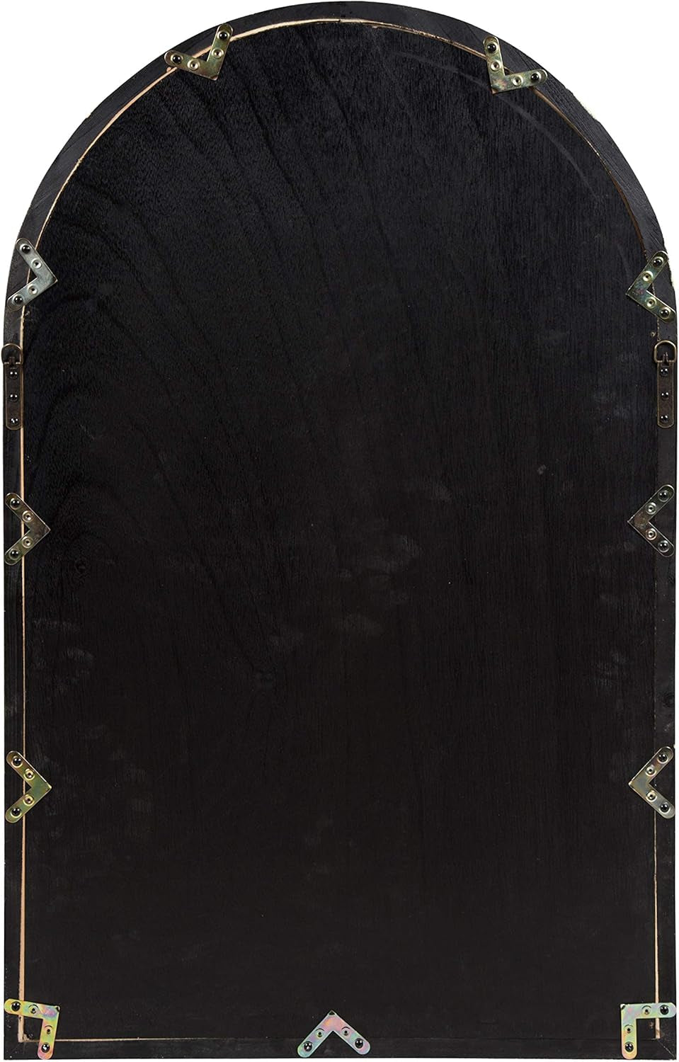 Boldmere Large Traditional Wood Windowpane Arch Mirror, 28X44, Gray and White