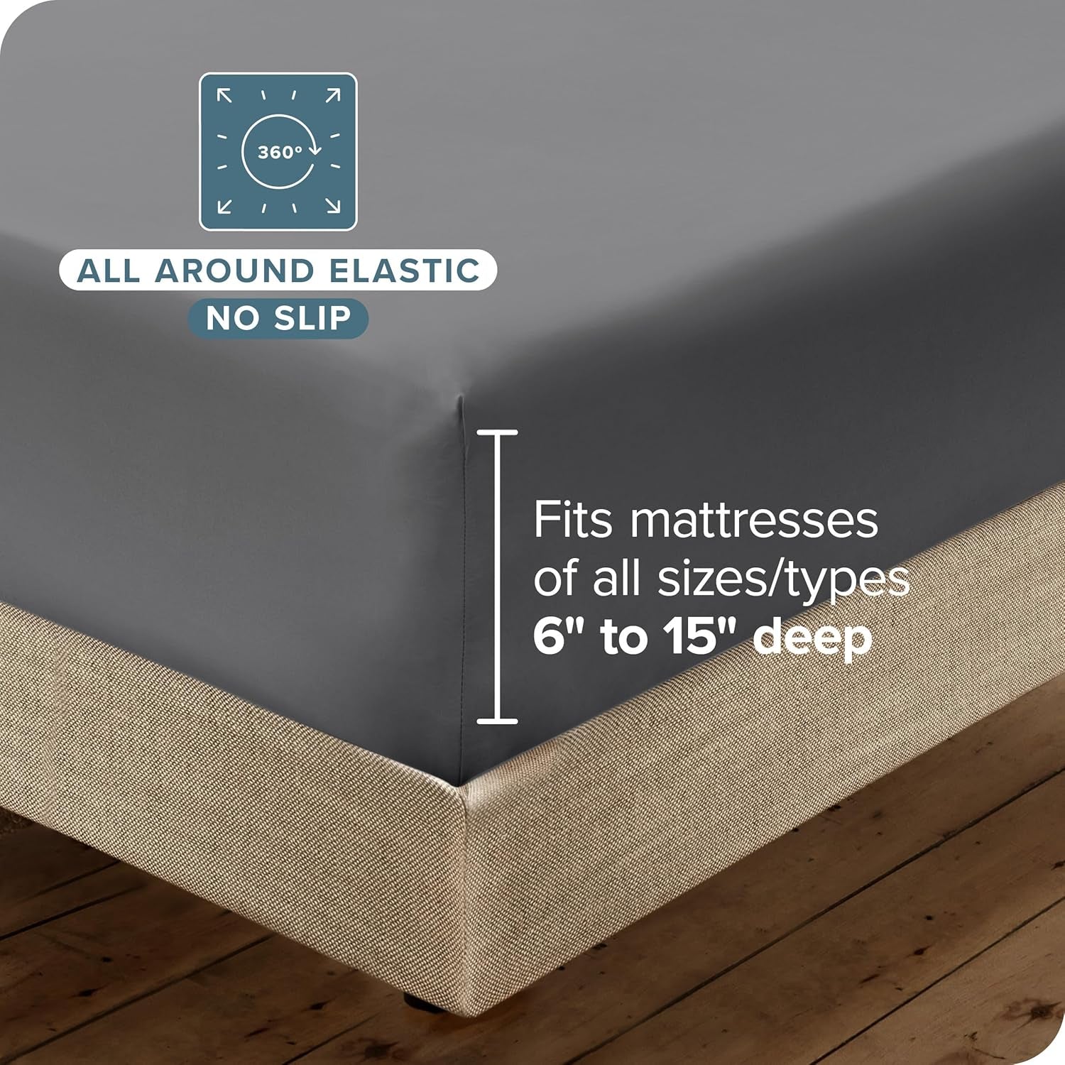 Hotel Luxury King Sheet Set, Extra Soft - 6 Piece Set - Deep Pockets - Easy Fit - Cooling & Breathable - Wrinkle, Fade, Stain Resistant - Includes 4 Pillowcases (King, Grey)