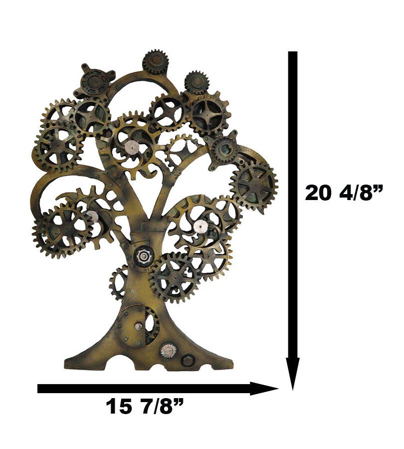 Steampunk Collectible Gearwork Mechanical Tree of Life Wall Sculpture Decorative