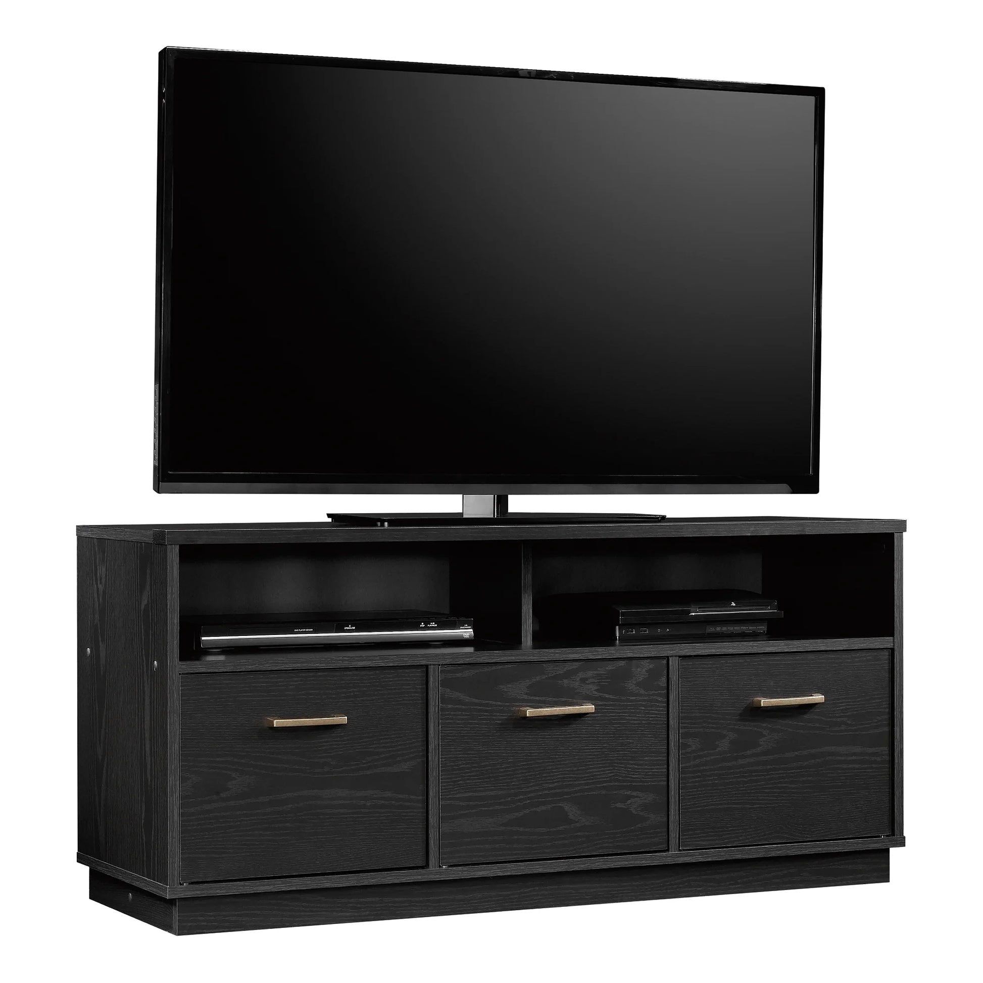 3-Door TV Stand Console for Tvs up to 50", Blackwood Finish