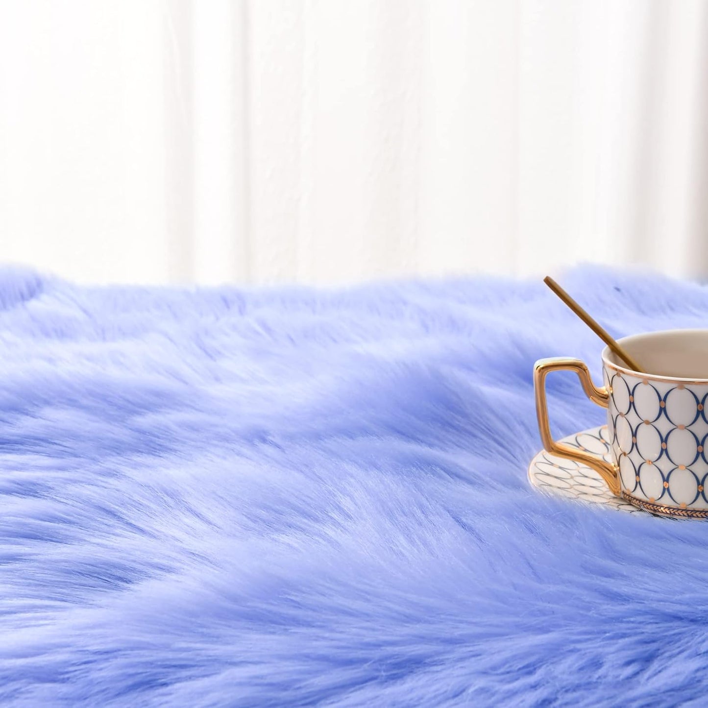 Faux Fur Rug,Luxury Fluffy Rugs for Bedroom,2 X 3 Feet Washable Area Rugs,Sheepskin Bedroom Rug,Furry Carpet Small Shag Rug,Soft Throw Rugs for Living Room,Kids Boys Girls Room Decor