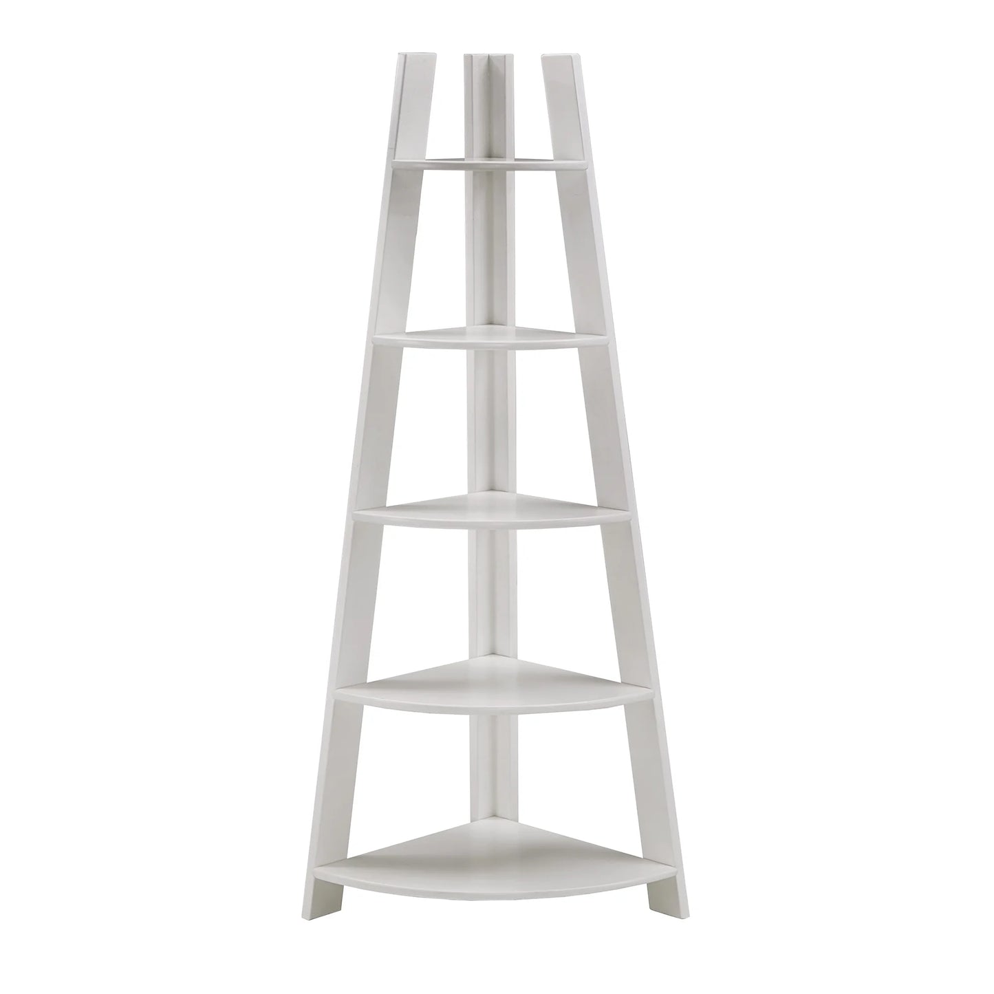 Solvig Corner Ladder 5 Shelf Bookcase, White
