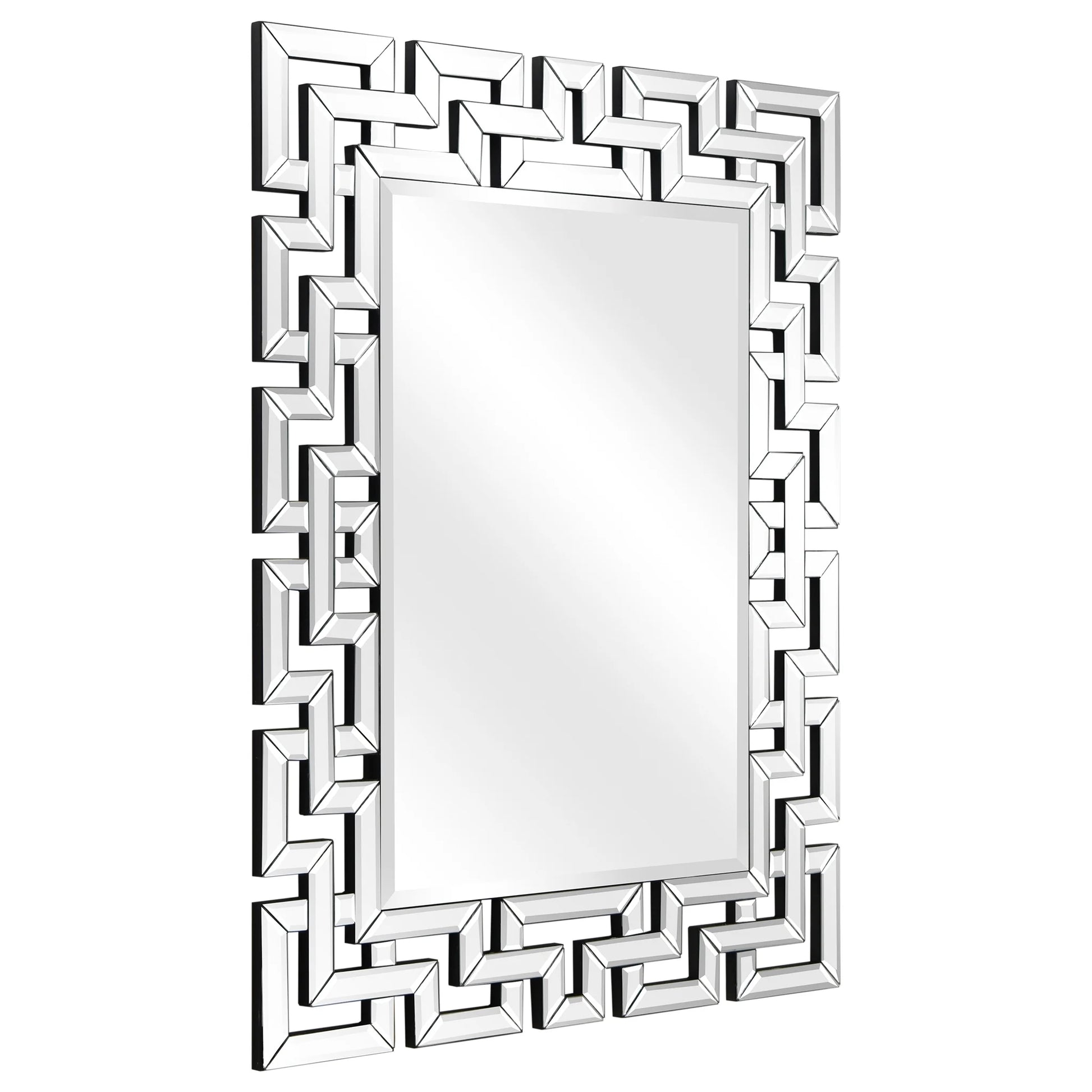 Direct Elegant Beveled Geometry Decorative Wall Mirror, 31" X 40", Ready to Hang