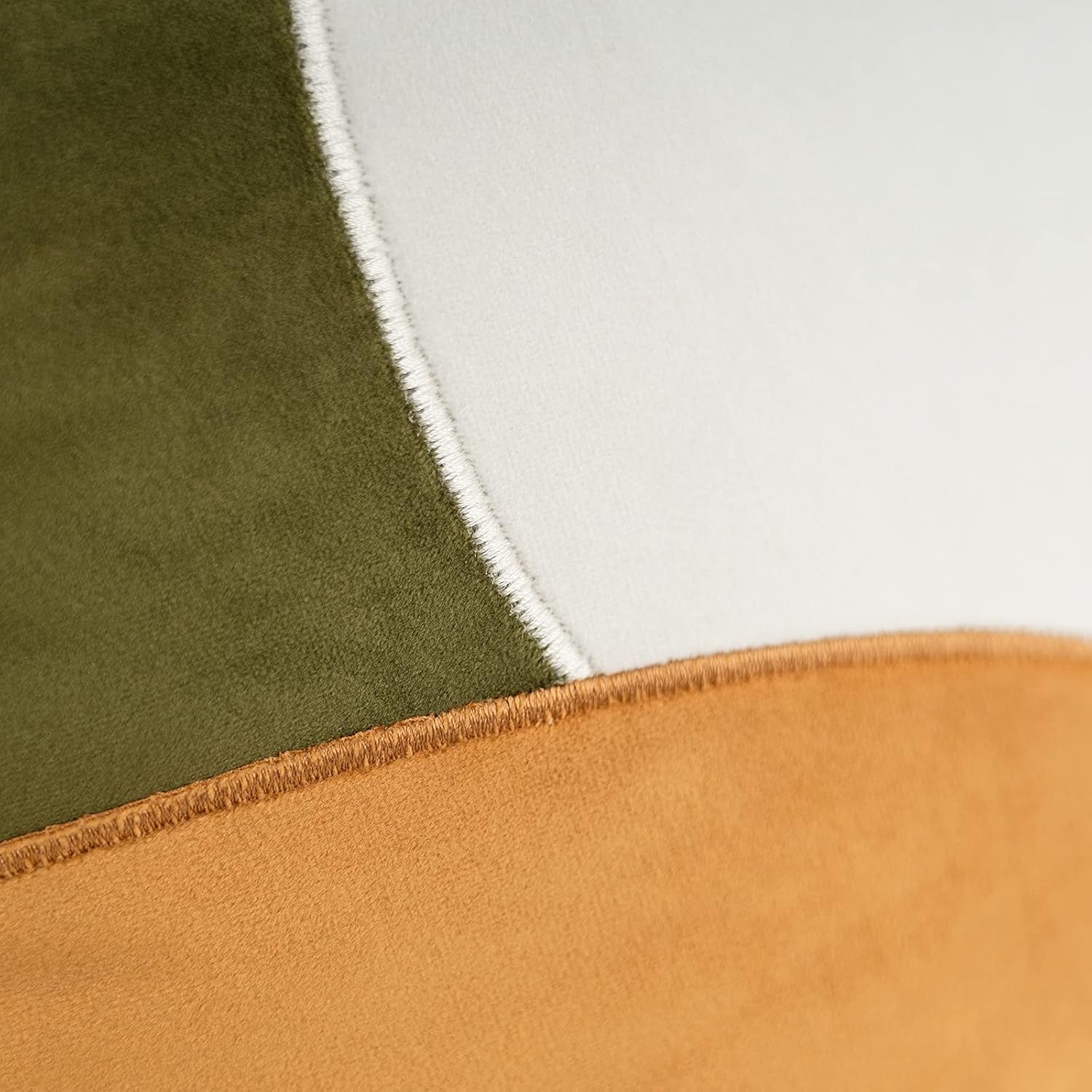Green Decorative Velvet Throw Pillow Cover with Cloth Texture Patchwork Cushion Case Modern 18X18 Inch Pillowcase for Sofa Couch Bedroom Living Room Home Decor