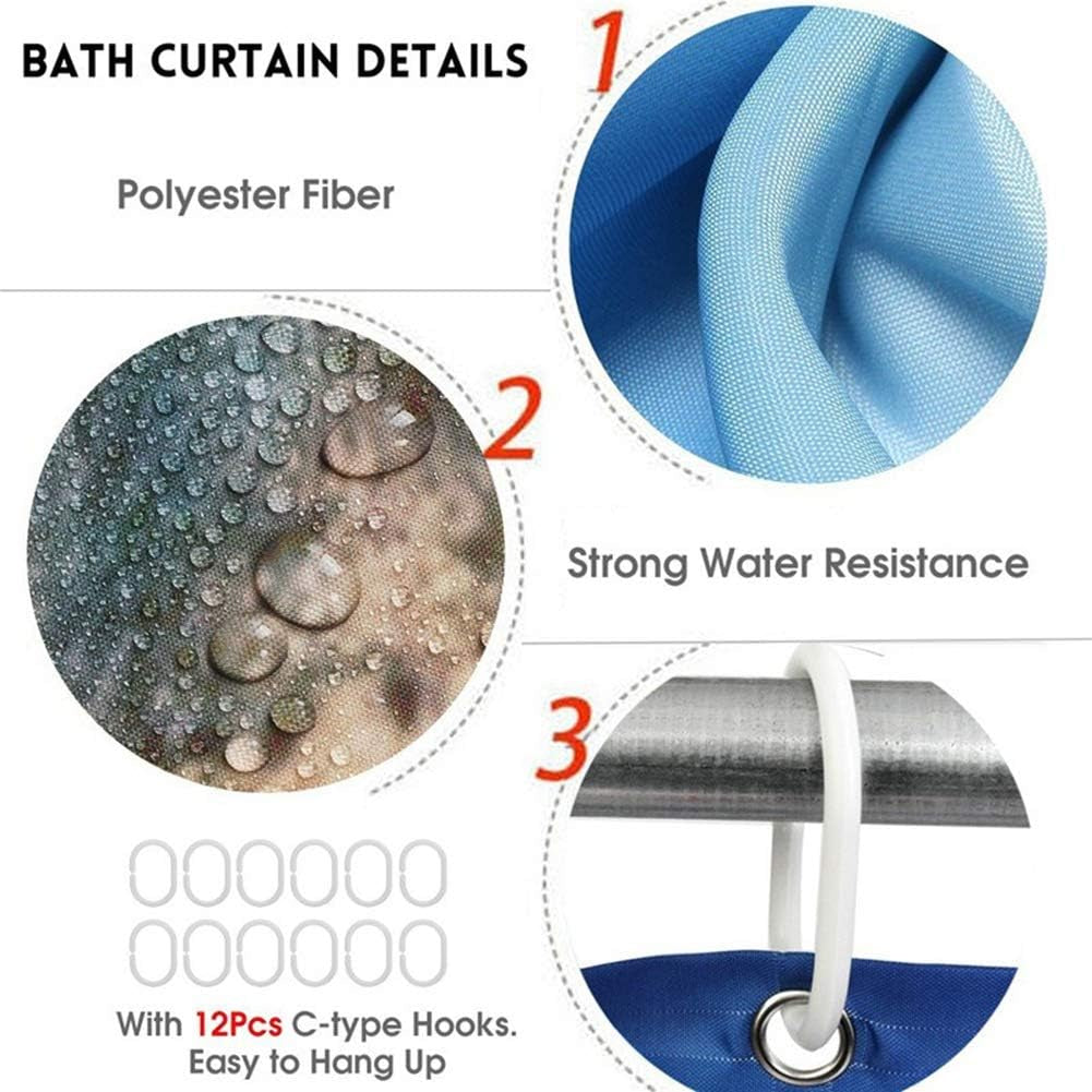 4Pcs Yellow Shower Curtain Set with Rugs Waterproof Soft Bathroom Set with Non-Slip Rugs Toilet Lid Cover Bath Mat Polyester Fabric Shower Curtains for Bathroom Decor and Gifts