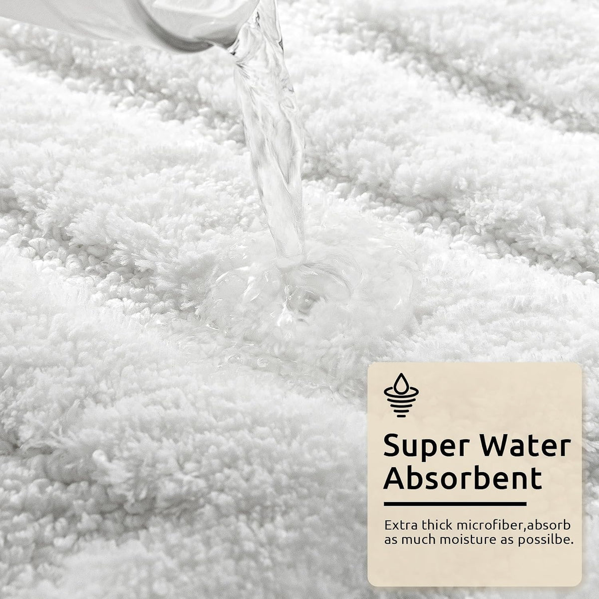 Bathroom Rugs Runner 24X72 Long Non Slip Bath Mats for Floor White