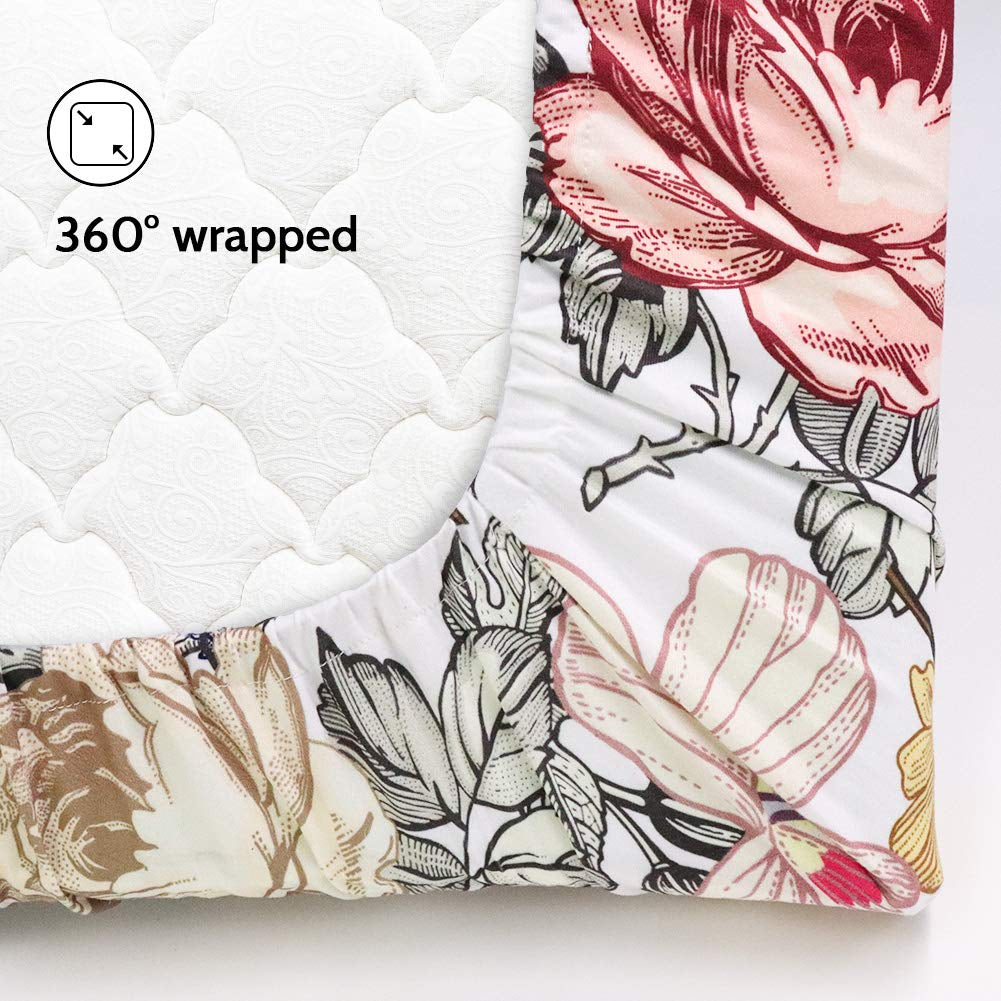 Crib Sheets for Girl Boy,  Crib Sheet Fitted Fits for Standard Crib & Toddler Mattresses, Ultra Soft Breathable Baby Crib Sheets Neutral 52'' X 28'' Inch Boho Crib Sheet, Daisy Floral