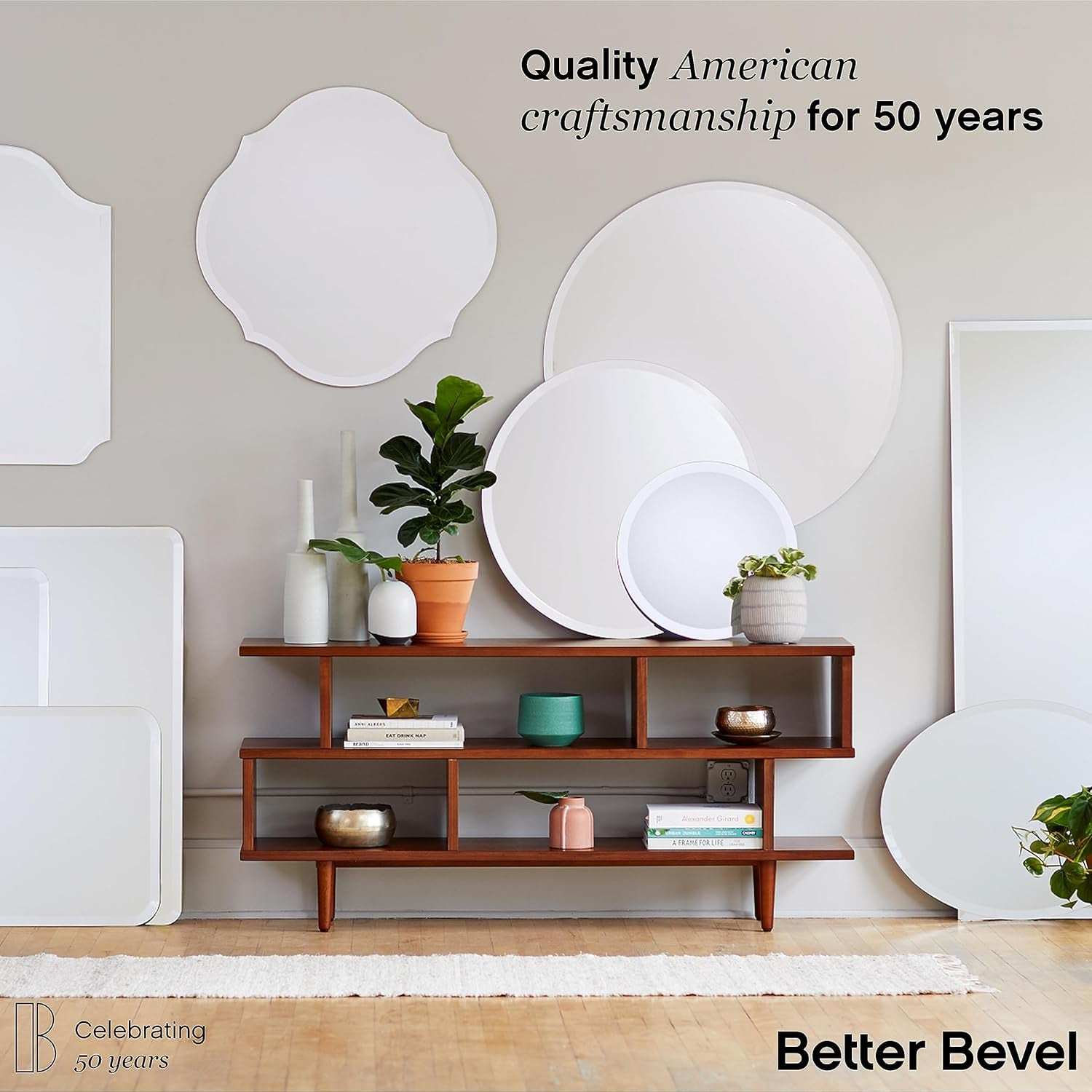 Frameless Rectangle Mirror | 24" X 36" Bathroom Wall Mirror W/Beveled Edge | Ultra-Flush Hanging System (Horizontal or Vertical)