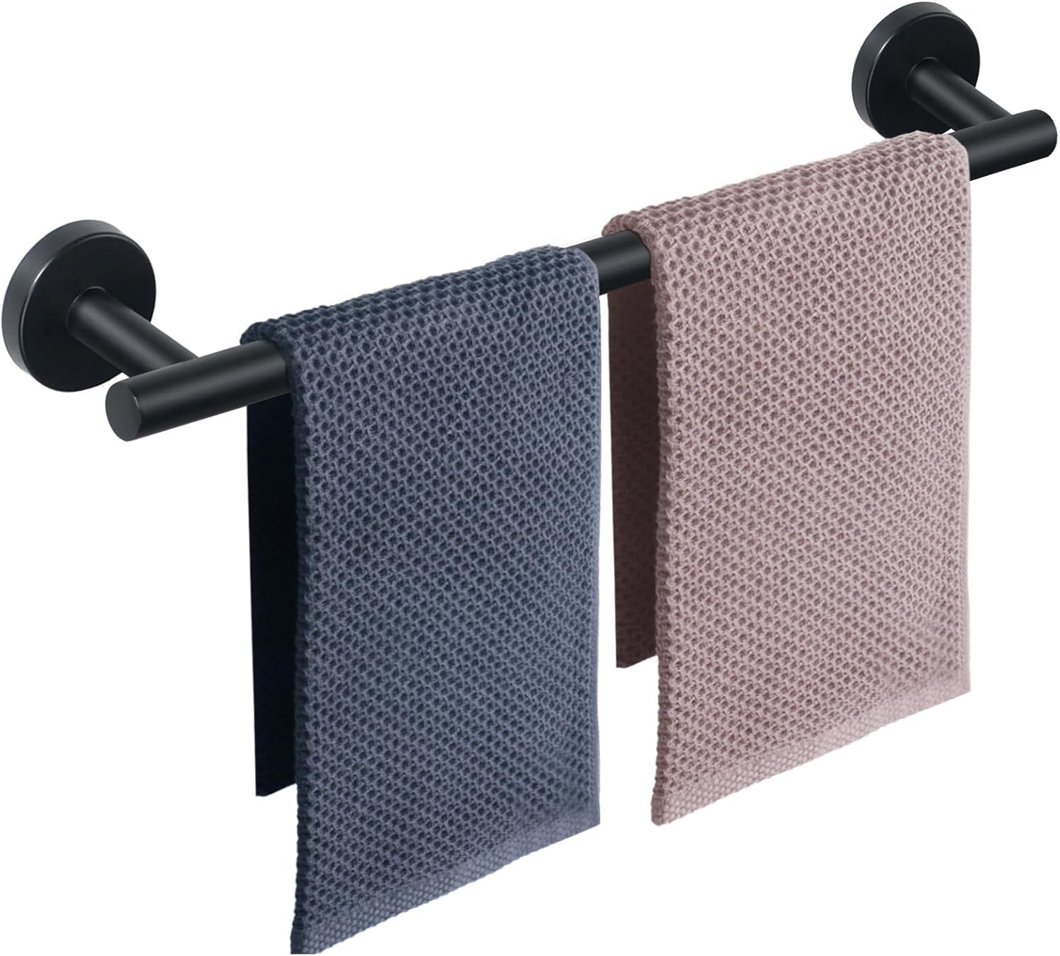 Bath Towel Bar, Bath Accessories Thicken Stainless Steel Shower Towel Rack for Bathroom, Towel Holder Wall Mounted (1 Pack, Matte Black, 24 Inch)