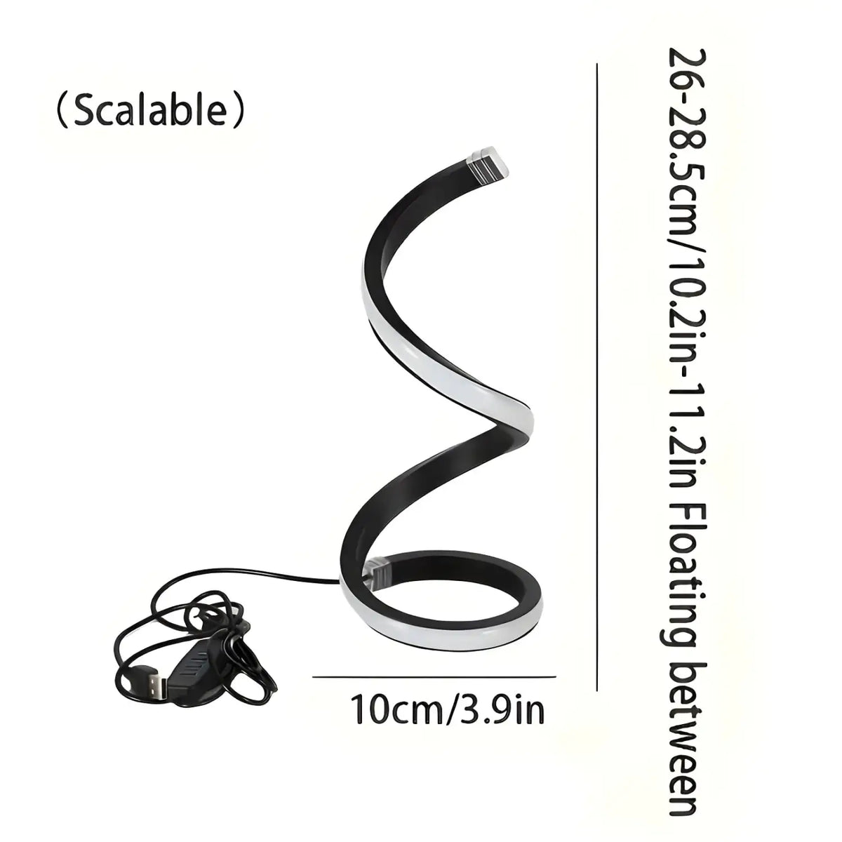 Spiral LED Table Lamp — Dimmable Bedroom Night Light